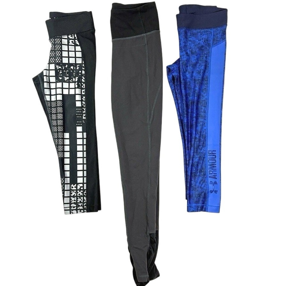 Lot Of 3 Under Armour Lucy Womens Compression Leggings Pants Heat Gear Size S